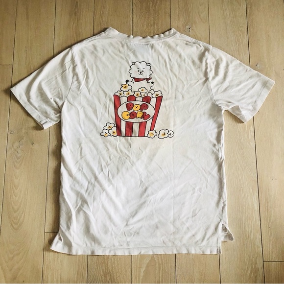 BT21 RJ Jin Official Merch Pop Corn T Shirt Size M BTS - Picture 1 of 9